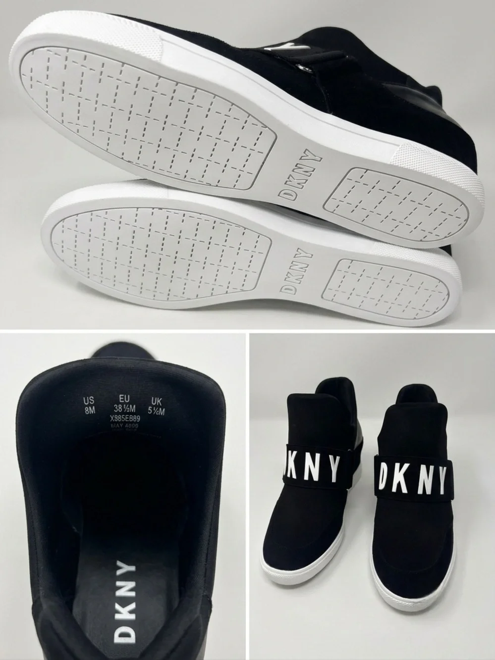 DKNY Black Cosmos Wedge Sneakers Size 8M